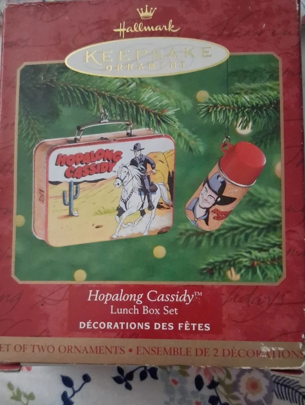 Hallmark Hopalong Cassidy Lunch Box Set Red & Green